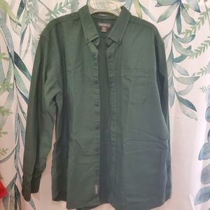 Eddie Bauer long sleeve button down shirt green size large